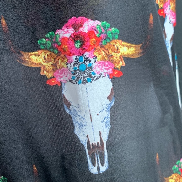 Show Me Your MuMu Estella Tank - Floral Skull/Bull - Picture 5 of 8
